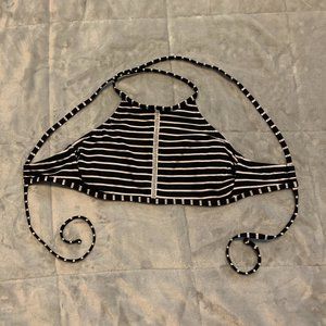 Medium B&W Halter Neck Swim Top